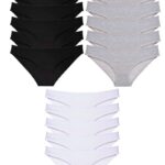 15 adet Süper Eko Set Likralı Kadın Slip Külot Siyah Gri Beyaz