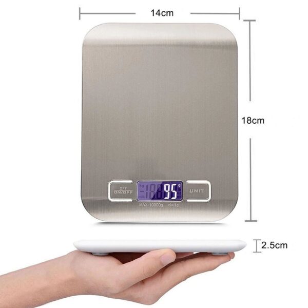 Lüx Dijital Mutfak Terazisi 5 Kg 1 Gr Hassas Paslanmaz Çelik + Pil - Image 2