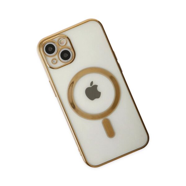 Apple İphone 14 Plus Kılıf Magneticsafe Lazer Silikon - Gold - Image 3