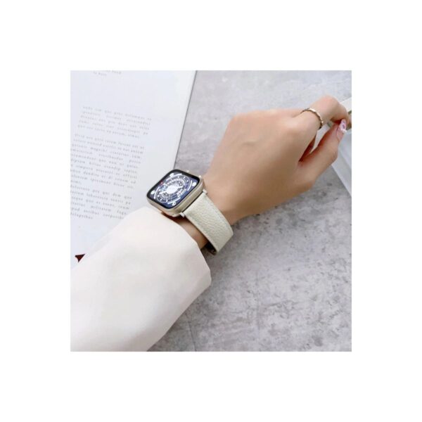 Apple Watch 42mm Kr414 Daks Deri Kordon (saat Değildir) - Pembe - Image 6