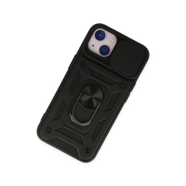Apple İphone 14 Kılıf Pars Lens Yüzüklü Silikon - Siyah - Image 3