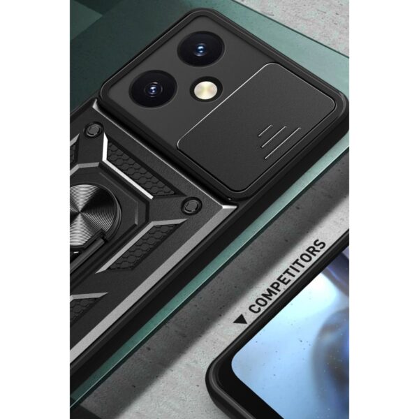 Vivo Y27 Kılıf Pars Lens Yüzüklü Silikon - Gümüş - Image 4