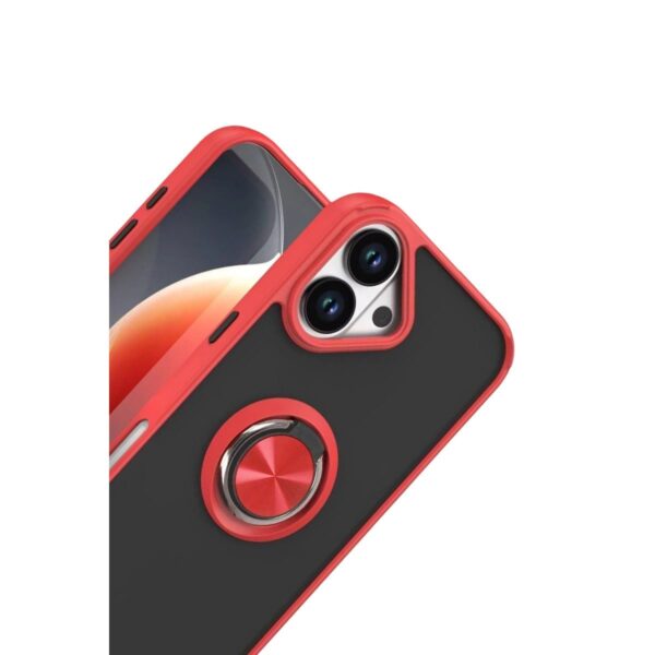 Apple İphone 17 Montreal Yüzüklü Silikon Kapak - Kırmızı - Image 2