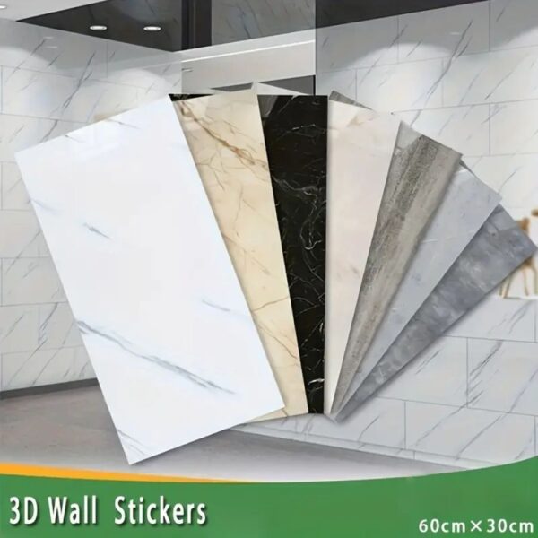 Vinil Beyaz Mermer Desenli Alüminyum Plastik Duvar Sticker - Image 5