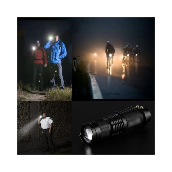 Km-87 Polis Tipi Zoomlu Şarjlı Metal Dağ Kamp Cep Feneri Cree Led 2300 Lumens - Image 4