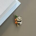 Panda Broş - Beyaz